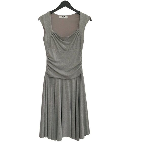 MSGM Grey Fit & flare dress - Picture 1 of 5